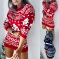 thumbnail image 2 of Suéter navideño de manga larga con estampado de Papá Noel para mujer, Jersey de punto con cuello redondo, Tops de punto, Otoño e Invierno, 2 of 4
