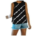 thumbnail image 3 of DYMADE Womens Casual Basic Tops Striped Printing Sleeveless Round Neck Summer Tank Tops, 3 of 3