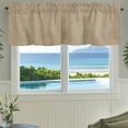 thumbnail image 3 of Brown Farmhouse Farmhouse Short Window Curtain Valances, Vintage Country Monochrome Textured Rod Pocket Kitchen Valances for Living Room Bedroom Bathroom Cafe 42" x 12", 3 of 8