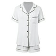 thumbnail image 6 of Pajamas for Women Set Two Piece Casual Set Short Sleeved Top and Shorts Soft Pocket Pjs Sets, 6 of 6