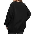 thumbnail image 4 of Lumtrix Womens Oversized Sweatshirts Crewneck Fleece Pullover Hoodies Trendy Cute Long Sleeve Drop Shoulder Sweater Tops Black L, 4 of 5