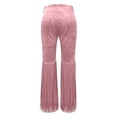 thumbnail image 4 of Glisme Pants For Women Solid Color Elastic Waist Summer Tassels Women Bootcut Leg Trousers Size M Pink, 4 of 5