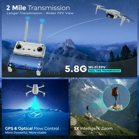 Contixo - F36 Gimbal Drone with Remote Controller - Silver