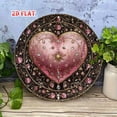 thumbnail image 3 of HELLOYOUNG Pink Heart Metal Wall Art with Gem Frame, Romantic 2D Aluminum Poster for Living Room, Home Decor, Cafe Wall Decor, Gift for Her, 3 of 6