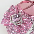 thumbnail image 6 of kamemir Little Kids Girls Dress Pumps Glitter Sequins Princess Low Heels Mary Jane Party Dance Shoes Rhinestone Sandals(Red,12), 6 of 6