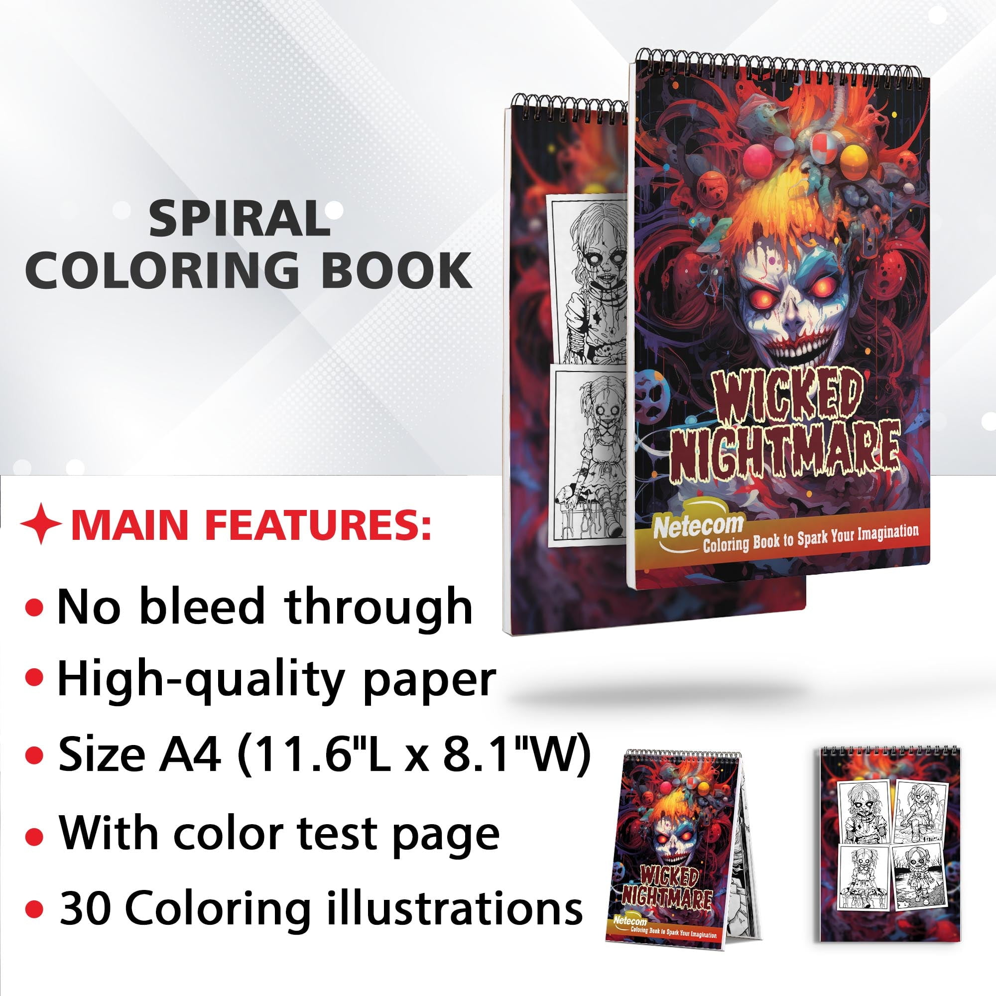 LBKHOUSE Christmas Wild Life Coloring Book Spiral Bound for Adults, Premium Cover