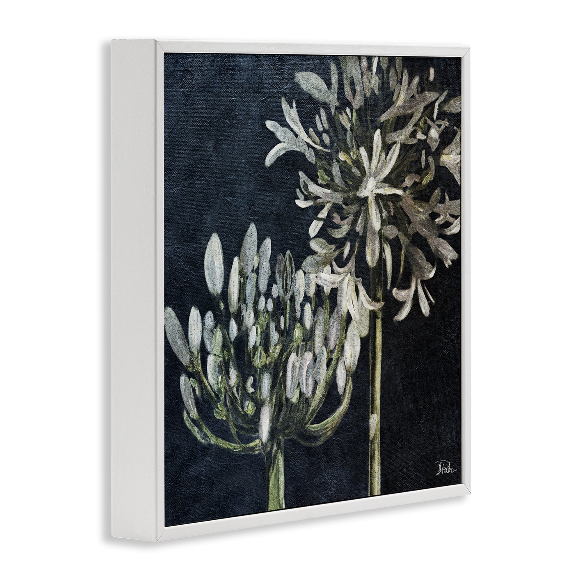 Stupell Industries Blooming White Herbs Botanical & Floral Painting White Framed Art Print Wall Art, 17 x 17