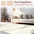thumbnail image 2 of ODIKA 4'x6' Machine Washable Non-Slip Area Rug, Ivory Wave Patterned with Curved Lines and Subtle High Traffic Rug, Beige, 127101, 2 of 7