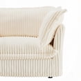 thumbnail image 6 of Cream Corduroy Fabric Sectional Sofa - Elegant with Cascading Hem & Detachable Cover for Easy Maintenance, 6 of 23