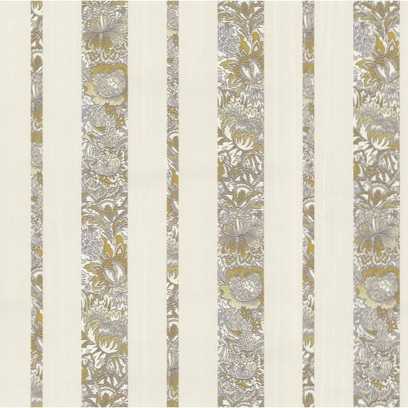 Brewster Certosa Lavender Floral Stripe Wallpaper