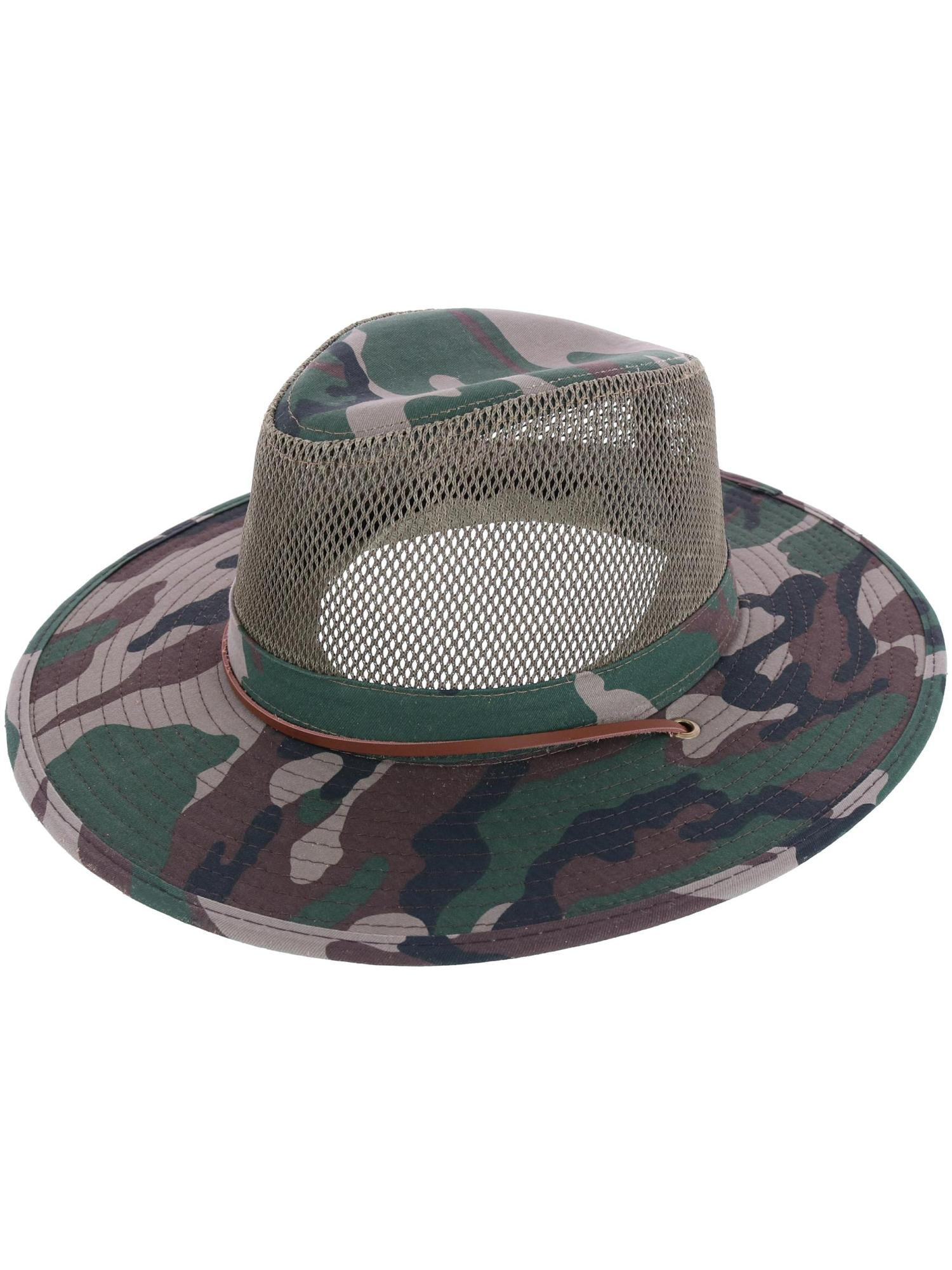 Elysiumland Camo Outdoor Safari Hat with Mesh Crown (Men) - Walmart.com