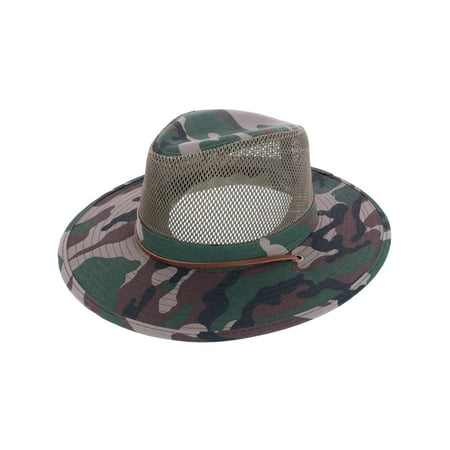 Elysiumland Camo Outdoor Safari Hat with Mesh Crown (Men)