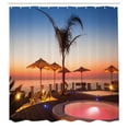 thumbnail image 3 of Ambesonne Tropical Shower Curtain, Ocean View at Sunset, 69"Wx84"L, Multicolor, 3 of 5