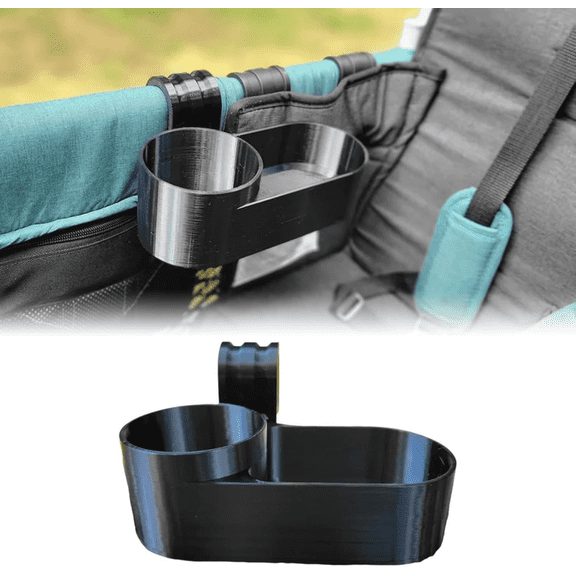 Compatible with Wonderfold Wagon W4 & W2 Snack Tray Cup Holder - Side-Mounted Organizer with Drink Holders, Space-Saving Stroller Accessory