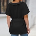 thumbnail image 5 of Shirts For Women Casual Shirt Ruffle Wrap V Neck Tops Tie Waist Peplum Business Work Blouse Womens Tops, 5 of 6