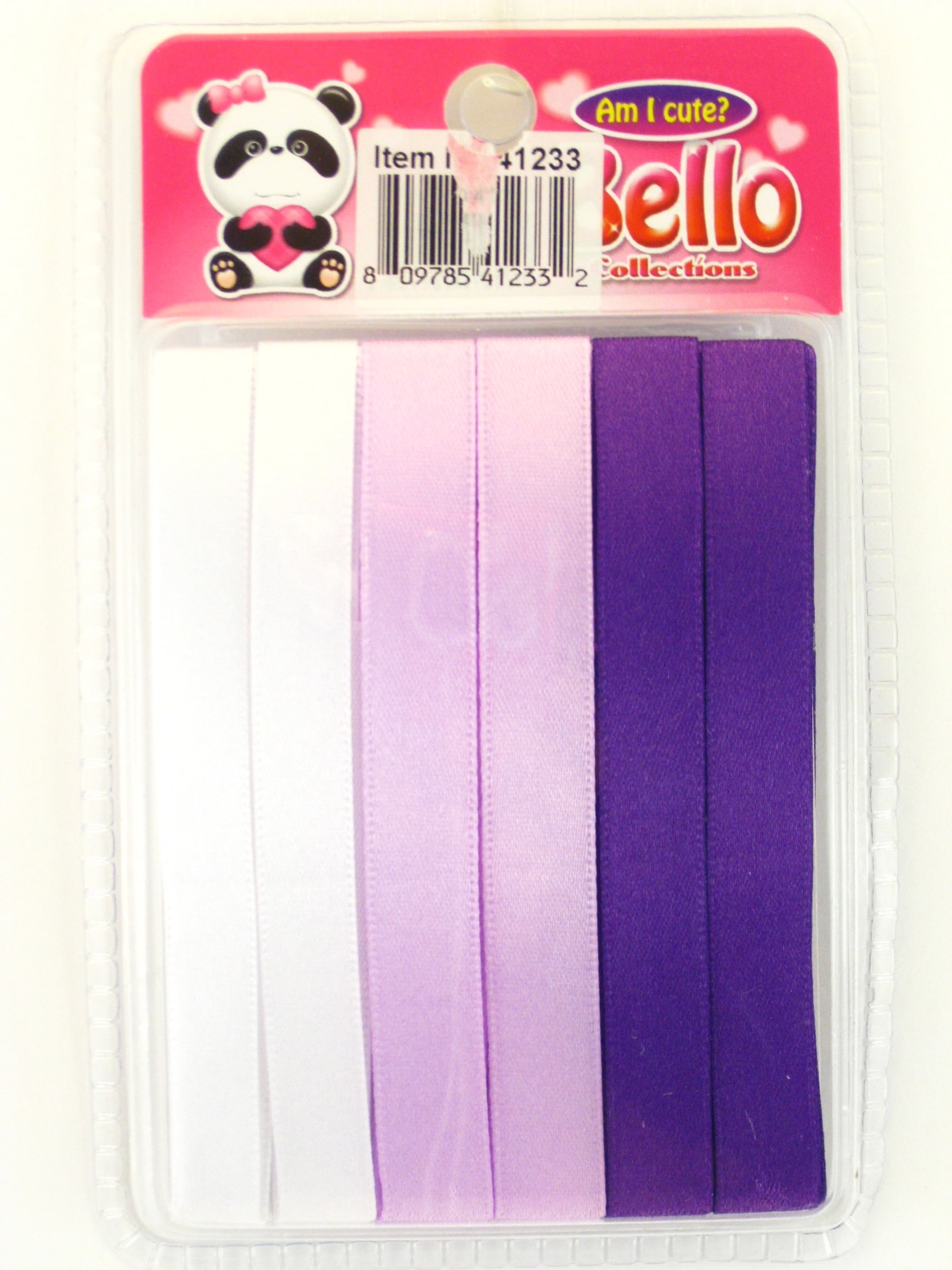 Dsk Bello Children's Hair Ribbons - White, Lilac, Purple - 6 Pcs