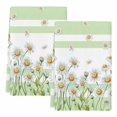 thumbnail image 2 of Spring Daisy Kitchen Towels Set of 2, Watercolor Flowers Floral Green Stripes Absorbent Dish Towels for Kitchen, Microfiber Hand Towel, Quick Drying Tea Towel for Cleaning Decorative Dishcloths, 2 of 7