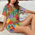 thumbnail image 4 of Sikiie Dancing African Womans Womens Pajama Sets Short Sleeve Top With Pants Sleepwear 2 Piece Lounge Set4X-Large, 4 of 6