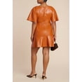 thumbnail image 2 of ELOQUII Women's Plus Size Drapey Faux Leather Mini Dress, 2 of 2