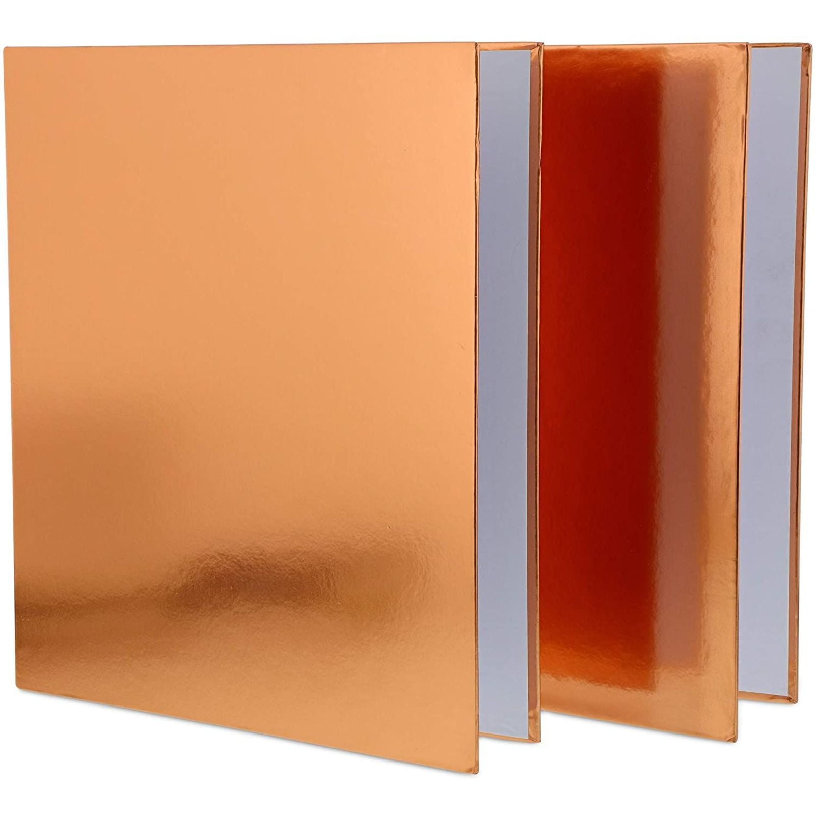 2-Pack 3 Ring (1 in) Rose Gold Foil Binders Organizers for Document Paper Portfolio