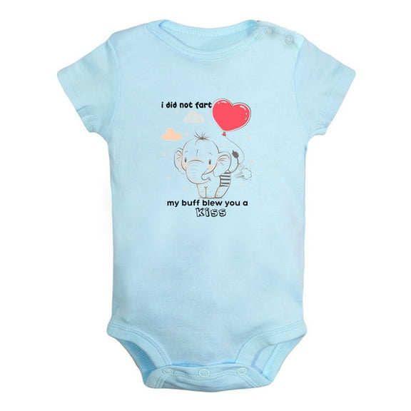 iDzn I Did Not Fart My Buff Blew You a Kiss Funny Rompers For Babies, Newborn Baby Unisex Bodysuits, Infant Jumpsuits, Toddler 0-12 Months Kids One-Piece Oufits (Blue, 6-12 Months)