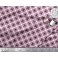 thumbnail image 3 of Soimoi Purple Poly Georgette Fabric Diagonal Check Printed Fabric 1 Yard 42 Inch Wide, 3 of 3