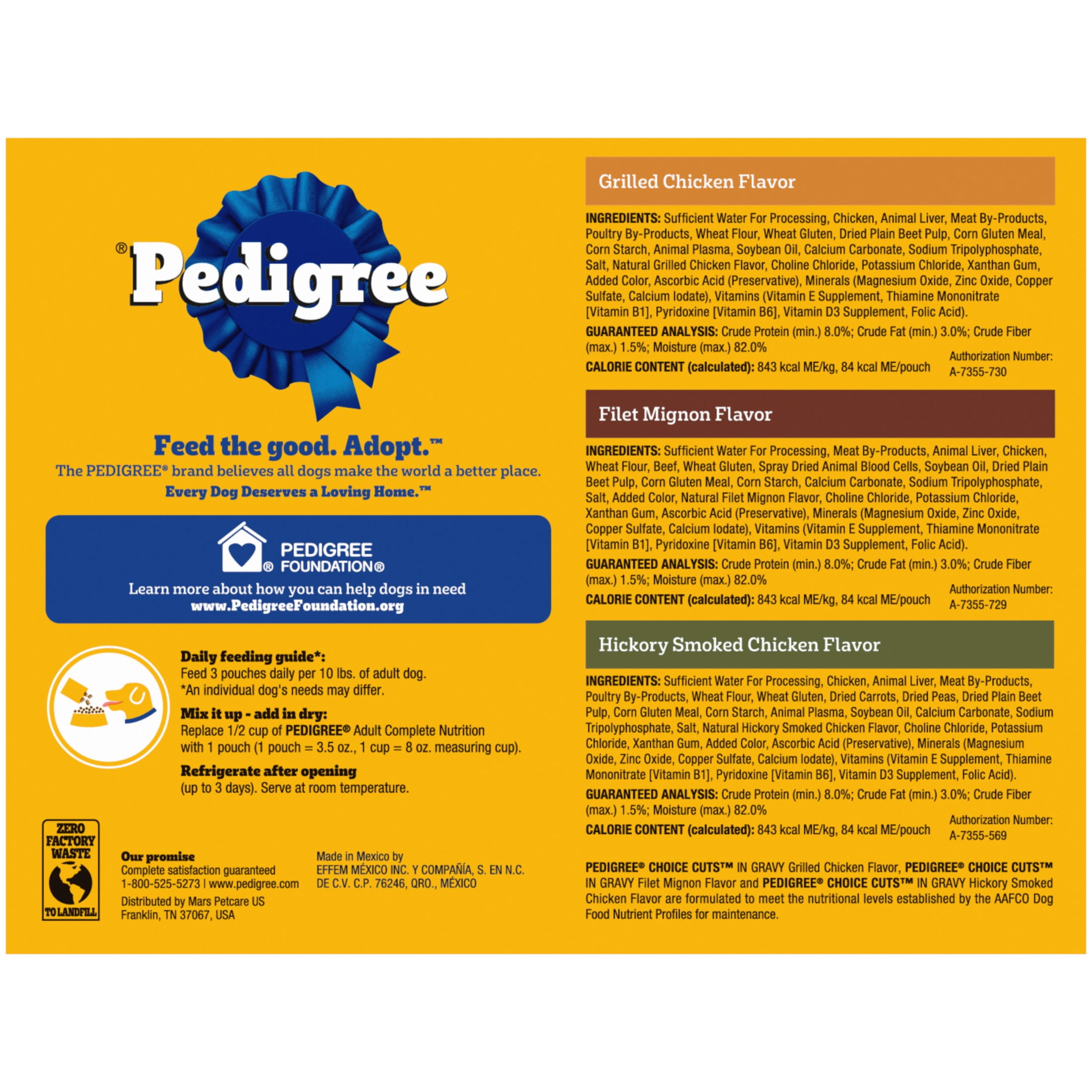 Pedigree Choice Cuts in Gravy Wet Dog Food Variety Pack, 3.5 oz. Pouches, 18 Count