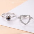 thumbnail image 6 of Couple Rings I Love You Projection Adjustable Open Heart Rings Set 100 Languages Rose Gold and Silver Alloy Matching Bands Jewelry Gifts Unisex, 6 of 6