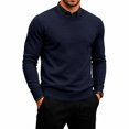 thumbnail image 3 of FOPSUFGWFO Men's Knit Sweaters 2 in 1 Crew Neck Sweatshirts With Shirt Collar Long Sleeve Pullover Tops for Business 3XL, 3 of 6