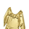 thumbnail image 5 of YiZYiF Womens Patent Leather Ballet Dancewear Glossy Gymnastics Leotard Gold M, 5 of 7