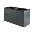 thumbnail image 1 of Double Sink Vanity Cabinet, Wall Mount, Grey Gray Black, Ceramic, Melamine, Modern Contemporary, Hotel Bedroom Bathroom Master Suite Guest, 1 of 9