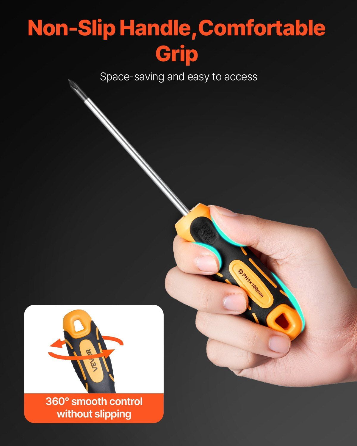 12-Piece Magnetic Screwdriver Set with 5 Phillips & 5 Slotted Tips, Magnetizer/Demagnetizer Tool - For Electronics & Household Repair