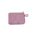 thumbnail image 2 of Coin Purse, Mini Portable Zipper Pouch, Striped Color Block Cosmetic Bag Ins Style Pencil Case Leak Proof Lightweight, Pink, 2 of 6