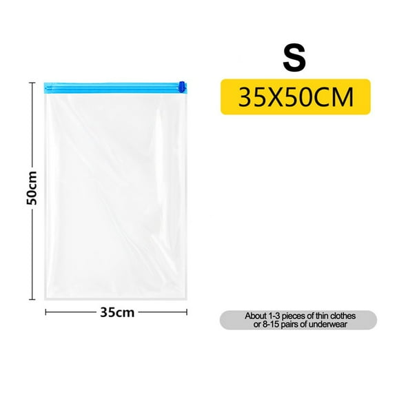 Lierteer Travel Roll Up Compression Bag Reusable Vacuum Bag Save 80% Storage Space 3*S(35*50cm)