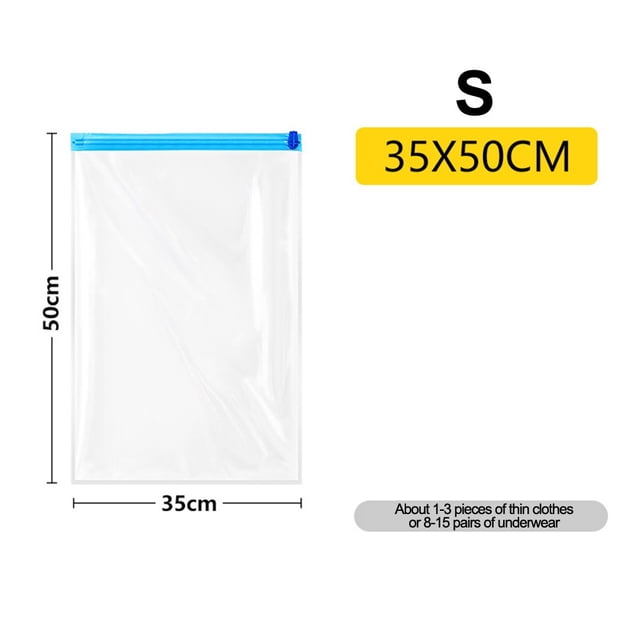 BUYISI Travel Roll Up Compression Bag Reusable Vacuum Bag Save 80% Storage Space 3*S(35*50Cm)