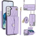 thumbnail image 1 of Samsung Galaxy S22 Funda Protectora con Bloqueo para Billetera Funda con Tapa Magnética Bolsillo con Ranuras para Múltiples Tarjetas con Correa para el Hombro Desmontable y Correa para la Muñeca, 1 of 7