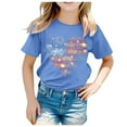 thumbnail image 2 of XFHLMJFF Girls T-Shirt 4Th Of July Shirt Toddler Kids American Flag Independence Day Patriotic Short Sleeve Tops Trendy Tee, 2 of 4