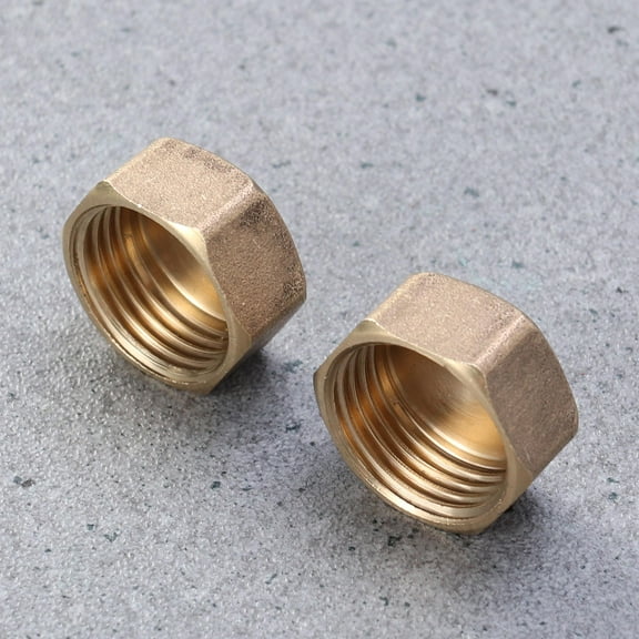 DEEPCRAFF Brass Compression Tube Fitting Union Nut 2Pcs for Gas Applications Plumbing