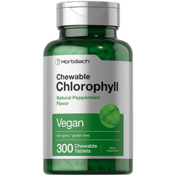 Chlorophyll Tablets 300 Chewables Natural Peppermint Flavor Vegan