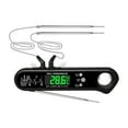 thumbnail image 1 of Tignapoo Foldable Dual-Probe BBQ Thermometer with LCD Display, Magnetic Back, Bottle Opener, and High Precision for Oven, Grill, and Kitchen Use - Red/Black (Battery Included), 1 of 6