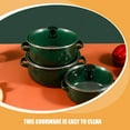thumbnail image 4 of 3Pcs Kitchen Enamel Stockpot With Lid Retro Stew Bean Cooking Pot Vintage Soup Pot With Handles For Induction Cookers Gas Stove Green, 4 of 5