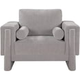thumbnail image 4 of Meridian Furniture Madeline Grey Chenille Fabric Chair, 4 of 16