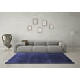 thumbnail image 3 of Ahgly Company Indoor Round Abstract Blue Contemporary Area Rugs, 5' Round, 3 of 4