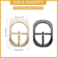 thumbnail image 2 of Uxcell Single Prong Belt Buckle, Metal Center Bar Oval Replacement Buckle for Belt Purse Making Leather Hardware Black/Light Gold 3/4 Inch, 2 of 6