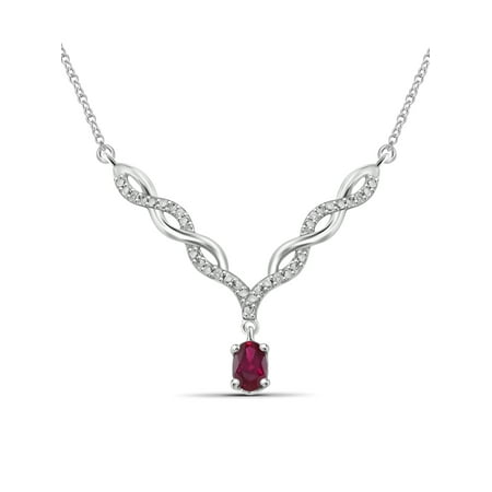 - JewelersClub 0.48 Carat T.G.W. Ruby Gemstone and Accent White Diamond Women's Pendant