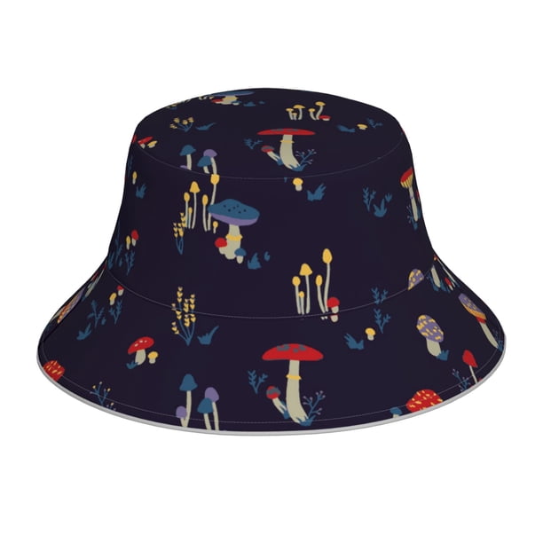 Fotbe Mushrooms3 Sombrero Tipo Pescador con Estampado – Sombrero de Sol de Algodón de Moda para Playa, Golf, Pesca