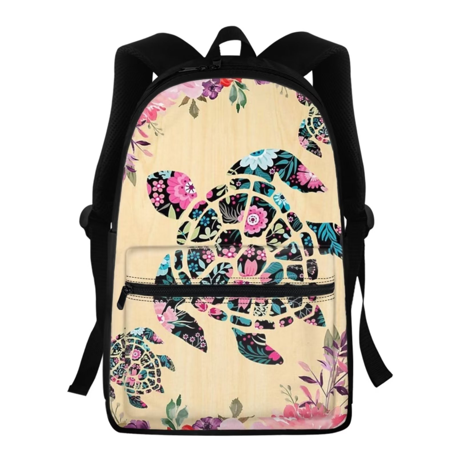 FKELYI Polynesia Ocean Turtle Backpacks,Casual Middle High School Students with Smooth Zipper