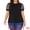 Black, variant on Women's Plus Casual Crew Neck Mesh T Shirt Blouse Tops 3X Black