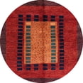 thumbnail image 1 of Ahgly Company Indoor Round Abstract Red Oriental Area Rugs, 4' Round, 1 of 6