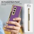 thumbnail image 2 of Compatible with Samsung Galaxy Z Fold 4 Case with Glass Front Film & Auto Rebound Hinge Protection, Frosted Electroplating Protective Cover Case Non-Fingerprint Cases for Z Fold 4 - Purple, 2 of 10